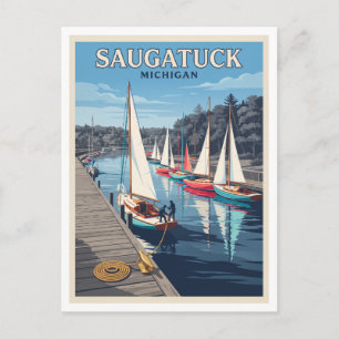 Saugatuck Harbour Michigan Postcard