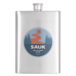 Sauk Wild And Scenic River Washington Hip Flask