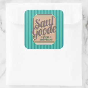 Saul Goode Zen Advisor Aqua Stripes BG Square Sticker