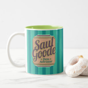 Saul Goode Zen Advisor Aqua Stripes BG Two-Tone Coffee Mug