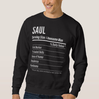 Saul Serving Size Nutrition Label Calories Sweatshirt