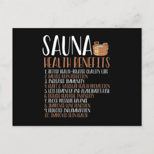 Sauna health benefits postcard