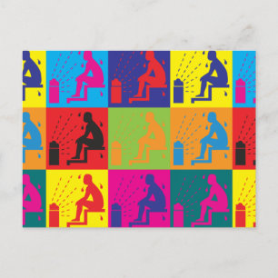 Sauna Pop Art Postcard