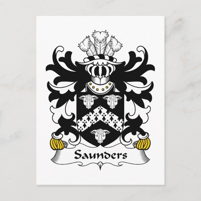 Saunders Family Crest Postcard (Front)