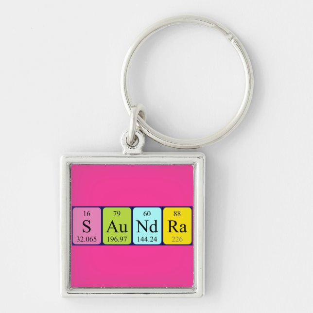 Saundra periodic table name keyring (Front)