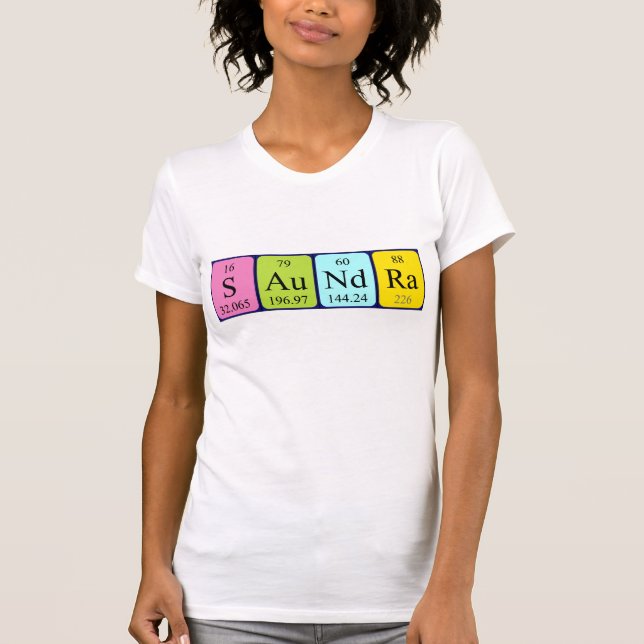 Saundra periodic table name shirt (Front)