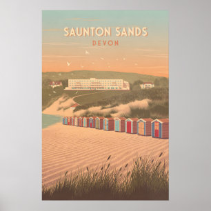 Saunton Sands Devon Travel Poster