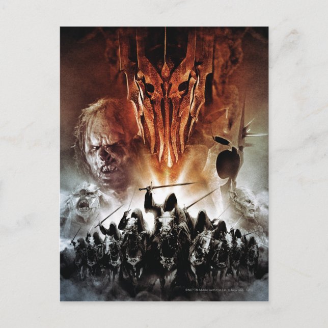 Sauron, Orcs, Witchking, and Ring Wraiths Postcard (Front)