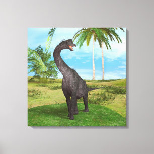 Sauropod Dinosaur in a Tropical Prehistoric Landsc Canvas Print