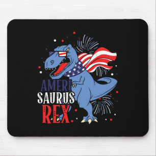 Saurus Rex 4th Of July Dinosaur Independence Day  Mouse Pad