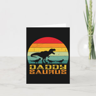 Saurus T Rex Dinosaur Fathers Day Family Matching  Card
