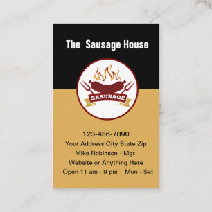 Sausage Barbeque Restaurant Modern Business Card