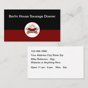 Sausage Barbeque Restaurant Theme Business Card