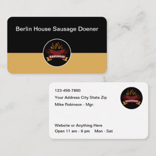 Sausage Barbeque Restaurant Theme Business Card