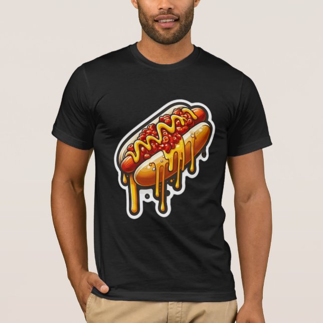 SAUSAGE-CHILI CHEESE HOT DOG 4 T-Shirt (Front)