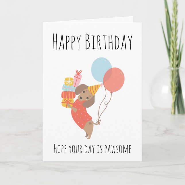 sausage dog birthday cards (Front)