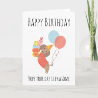 sausage dog birthday cards