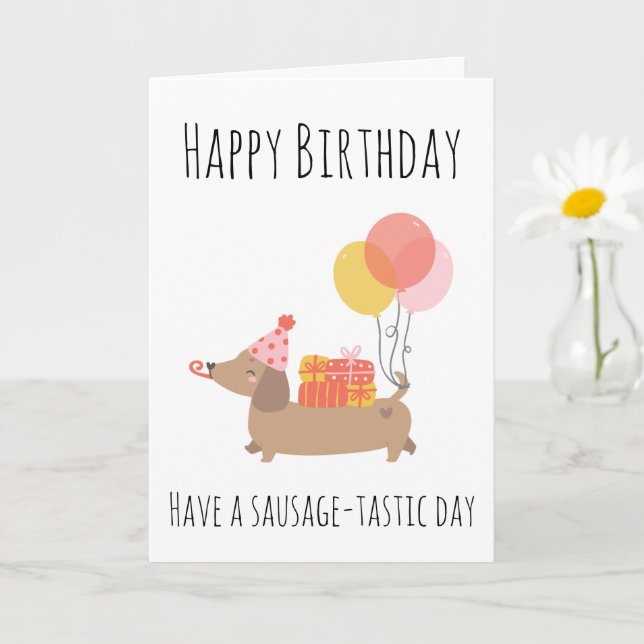 sausage dog birthday cards (Small Plant)