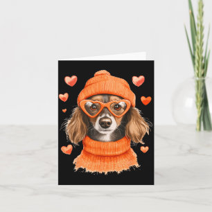 Sausage Dog Heart Doxie Girl Valentine's Day Women Card