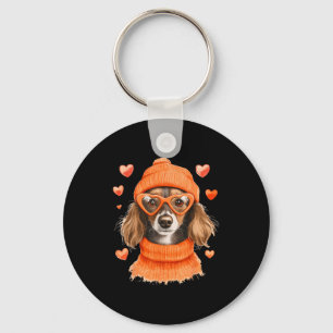 Sausage Dog Heart Doxie Girl Valentine's Day Women Key Ring