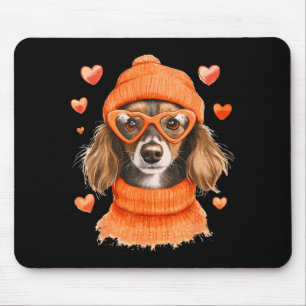 Sausage Dog Heart Doxie Girl Valentine's Day Women Mouse Pad