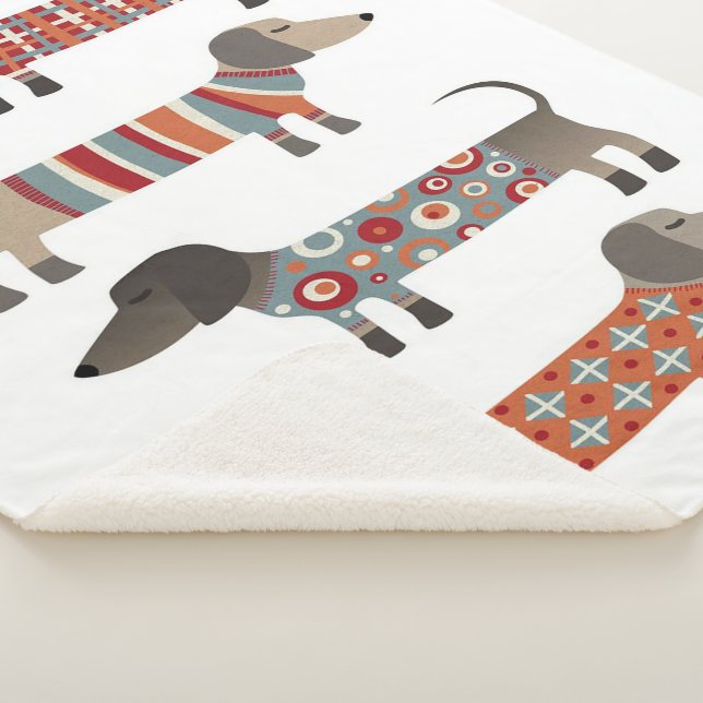 Sausage Dogs | Funny Gift For Dachshund Lover Sherpa Blanket (3/4)