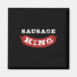 Sausage King Funny Distressed Bbq Magnet