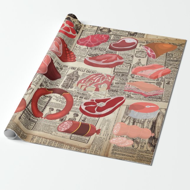 sausage lover wrapping paper (Unrolled)