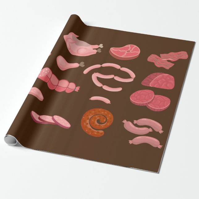 sausage lover wrapping paper (Unrolled)