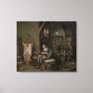Sausage-making, 1651 canvas print