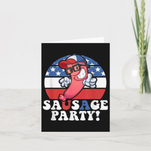 Sausage Party American Flag Usa Bbq Funny 4th Of J Card