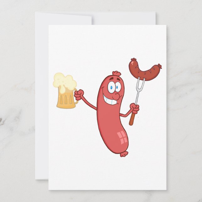 Sausages And Beer Invitation (Front)