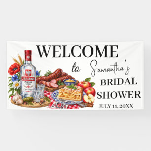 Sausages Apple Cake Vodka Polish Bridal Shower Banner