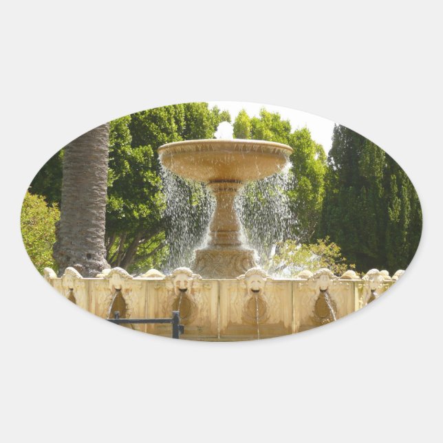 Sausalito Fountain California Travel Photography Oval Sticker (Front)