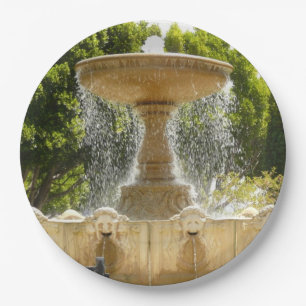 Sausalito Fountain California Travel Photography Paper Plate