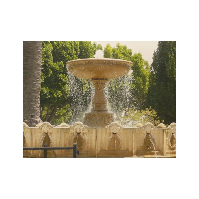Sausalito Fountain California Travel Photography Wood Poster (Front)