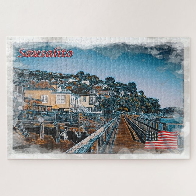 Sausalito - Promenade - United States - Jigsaw Puzzle (Horizontal)
