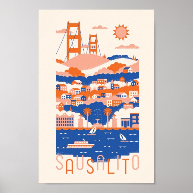 Sausalito Travel Poster (Front)