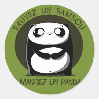 Sauvez un bambou classic round sticker