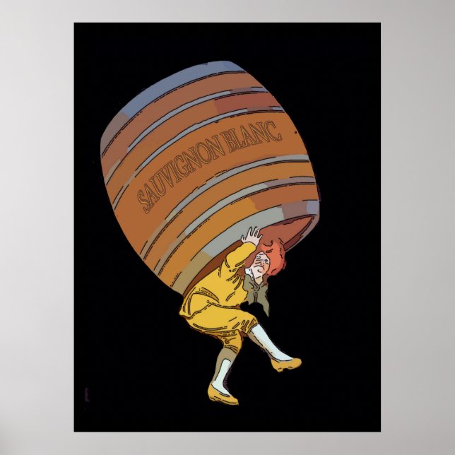 Sauvignon Blanc Wine Barrel Poster (Front)