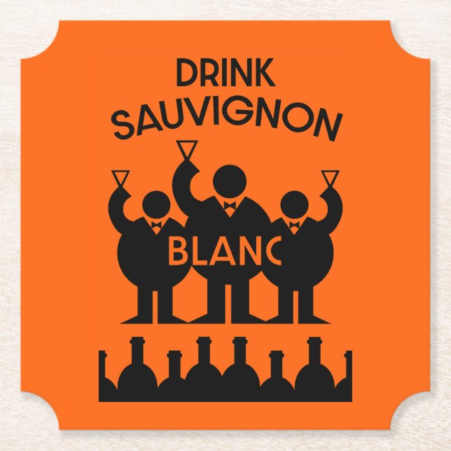 Sauvignon Blanc Wine Drinker   Paper Coaster (Front)