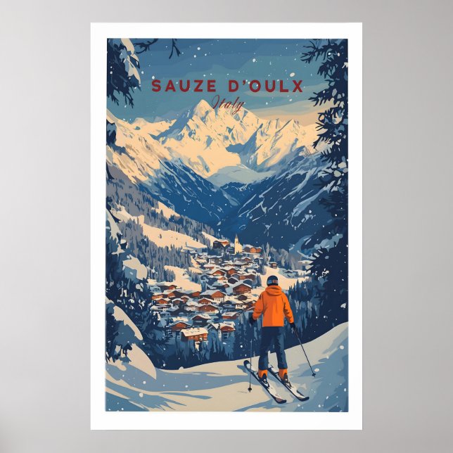 Sauze dOulx Ski Wall Art 1 (Front)