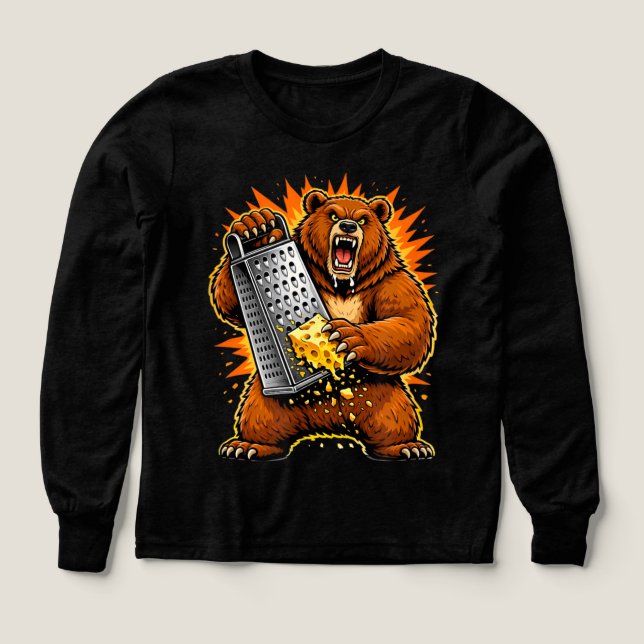 Savage Bear Grating Cheese | Funny Aggressive Anim (Design Front)