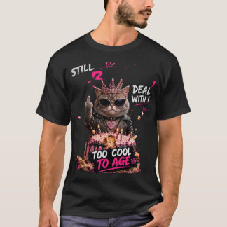Savage Cat Birthday Neon Graffiti Design T-Shirt