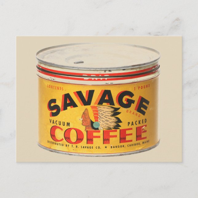 SAVAGE COFFEE VINTAGE COFFEE POSTCARDS (Front)
