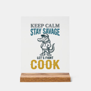Savage Cook Alligator Vintage Engraving Graphic_1 Acrylic Sign