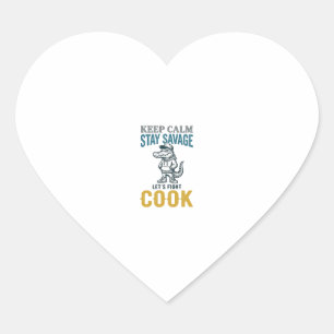 Savage Cook Alligator Vintage Engraving Graphic_1 Heart Sticker