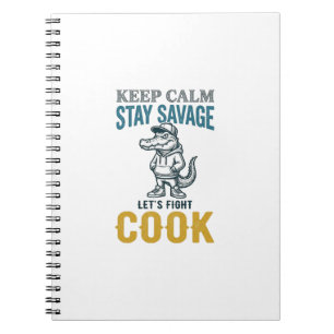 Savage Cook Alligator Vintage Engraving Graphic_1 Notebook