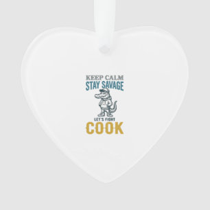 Savage Cook Alligator Vintage Engraving Graphic_1 Ornament
