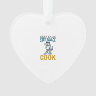 Savage Cook Alligator Vintage Engraving Graphic_1 Ornament